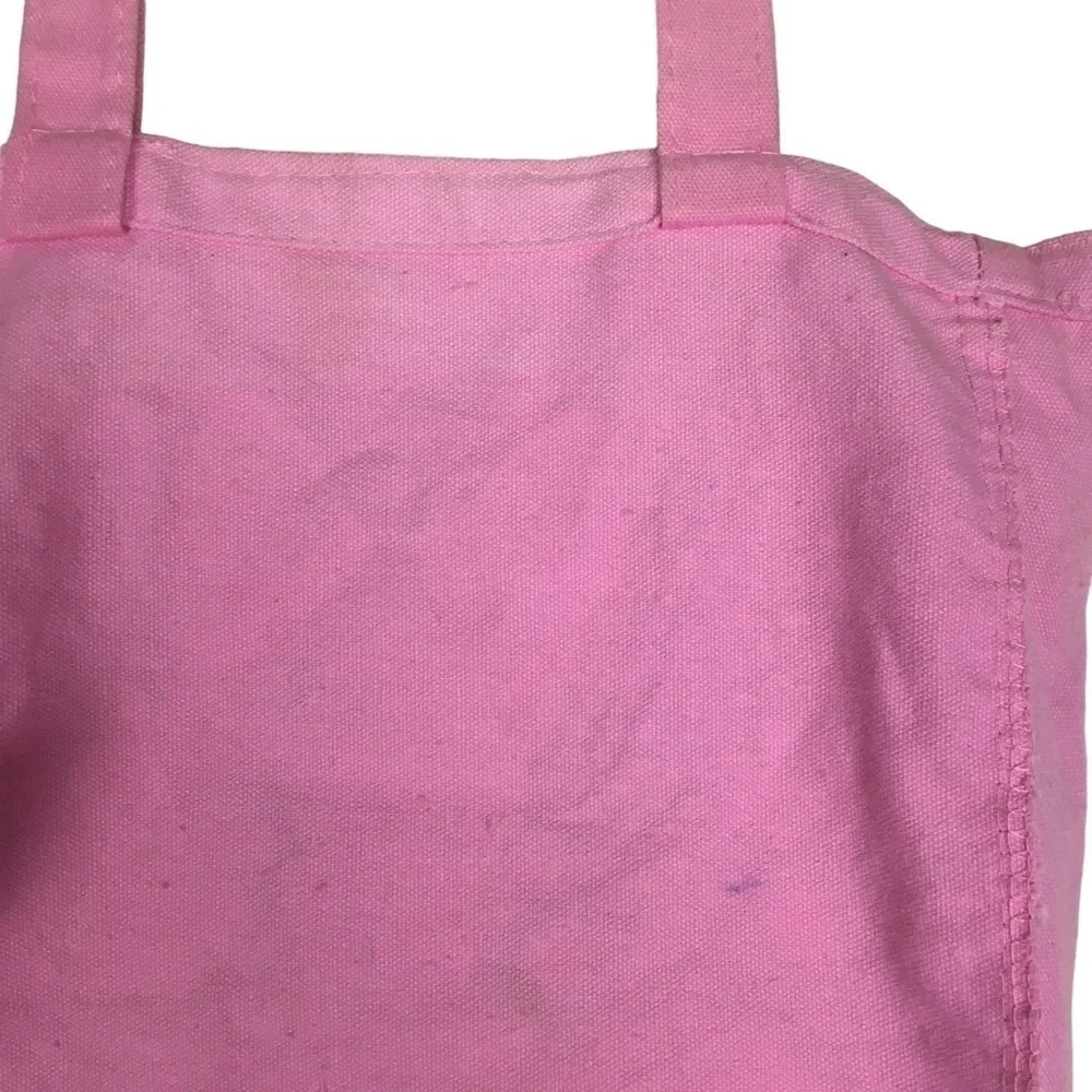 MINNIE MOUSE Mini Tote Bag Canvas Book Bag Flowers Floral Dot Pink Orange Disney
